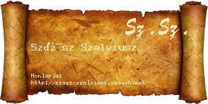 Szász Szalviusz névjegykártya